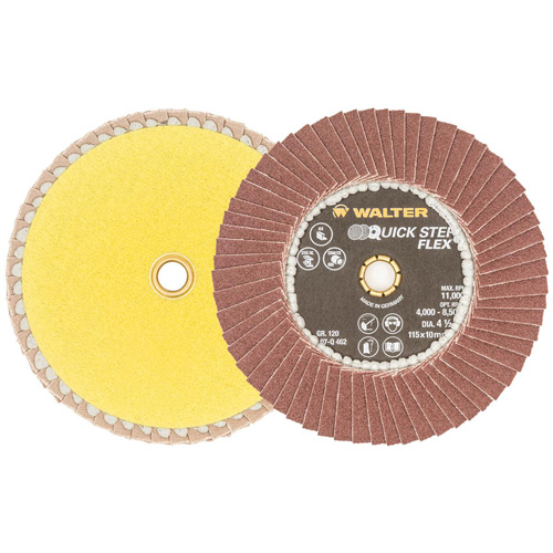 Disque &agrave; lamelles QUICK-STEP FLEX, 4-1/2" x Type 29, Grain 120, Oxyde d'aluminium Ontario Safety Products