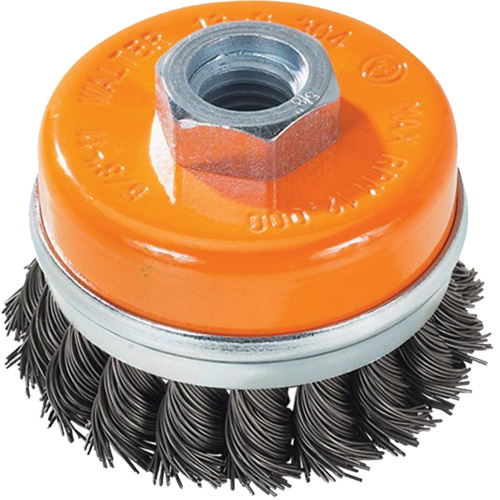 Brosse boisseau &agrave; fils nou&eacute;s avec anneau, 3" dia. x 5/8"-11 arbre Ontario Safety Products