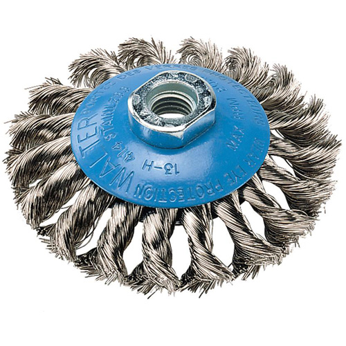 Brosse concave &agrave; fils nou&eacute;s, 6" dia. x 5/8"-11 arbre Ontario Safety Products