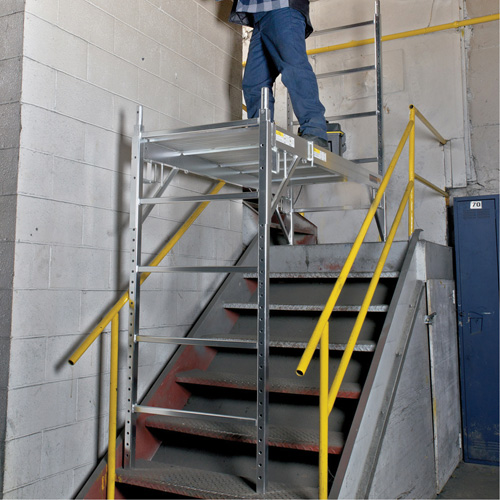 Mobile Work Scaffolding - Maxi Square Scaffolding, Aluminum Frame, 74" D x 75" H Ontario Safety Products
