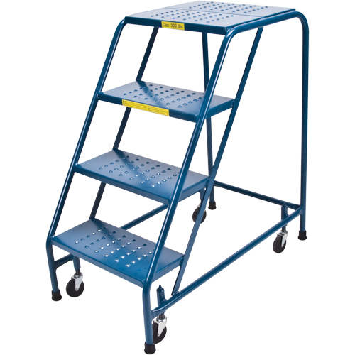 Escabeau roulant, 4 marches, Largeur de la marche 18", Hauteur de la plateforme 37", Acier Ontario Safety Products