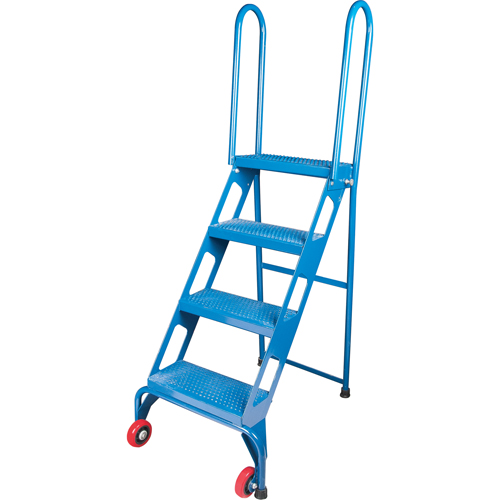 Portable Folding Ladder, 4 Steps, Perforated, 40" High Ontario Safety Products