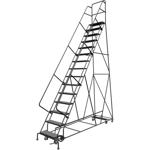 All Directional Rolling Ladder, 15 Steps, 24" Step Width, 150" Platform Height, Steel Ontario Safety Products