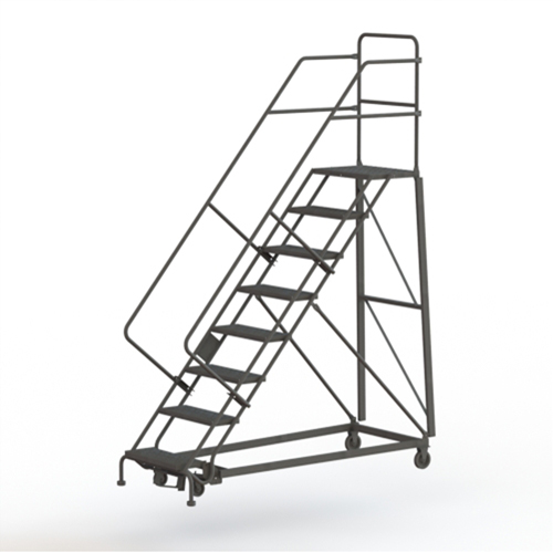Heavy Duty Safety Slope Ladder, 8 Steps, Perforated, 50° Incline, 80" High Ontario Safety Products