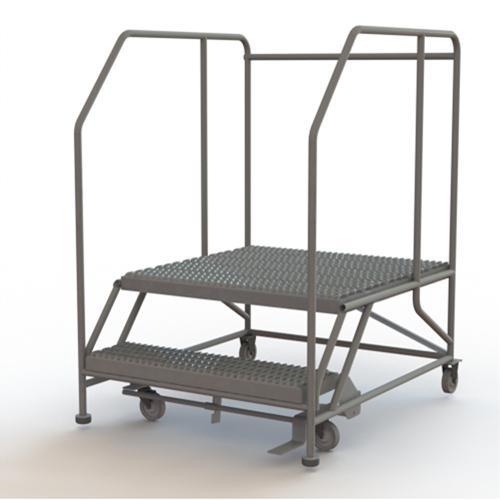 Plateforme de travail mobile, Acier, 2 Marches, 20" ha, 36" p, 36" Marche, Stri&eacute; Ontario Safety Products