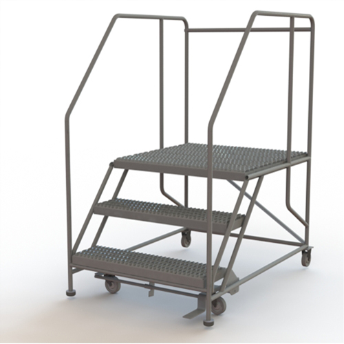Plateforme de travail mobile, Acier, 3 Marches, 30" ha, 36" p, 36" Marche, Stri&eacute; Ontario Safety Products