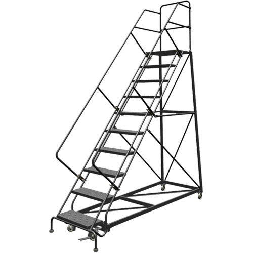 &eacute;chelles en angle de s&eacute;curit&eacute;, 10 marches, Perfor&eacute;, Inclinaison 50°, Hauteur 100" Ontario Safety Products
