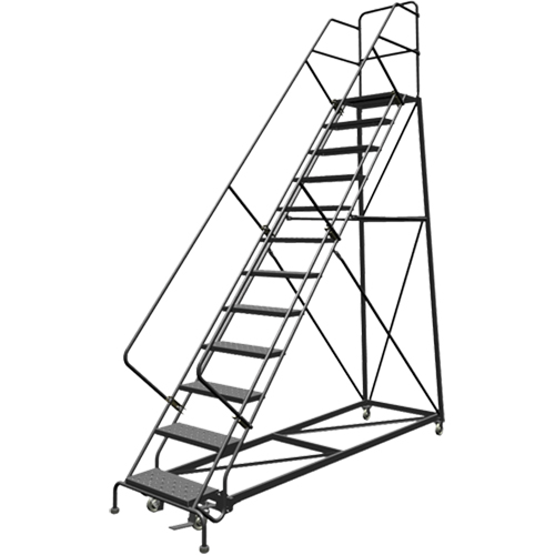 &eacute;chelles en angle de s&eacute;curit&eacute;, 12 marches, Perfor&eacute;, Inclinaison 50°, Hauteur 120" Ontario Safety Products