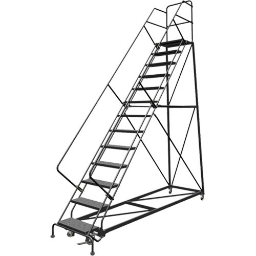 &eacute;chelles en angle de s&eacute;curit&eacute;, 13 marches, Perfor&eacute;, Inclinaison 50°, Hauteur 130" Ontario Safety Products