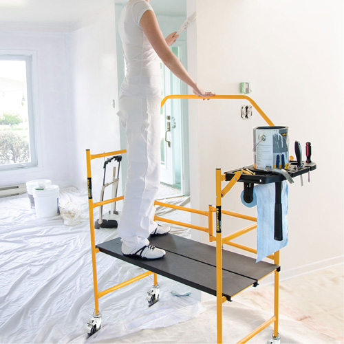 Jobsite Series 4' Safety Rail & Tool Shelf Scaffold Kit, Steel Frame, 49-1/2" D x 57-3/4" H Ontario Safety Products
