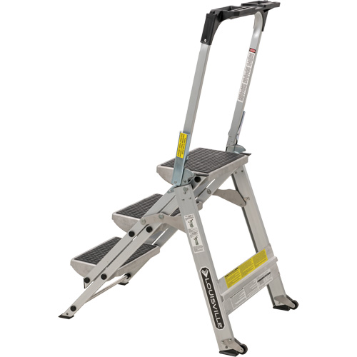 &eacute;chelle escabeau avec roues pivotantes, 3 marches, 34" x 22" x Hauteur 50,75" Ontario Safety Products