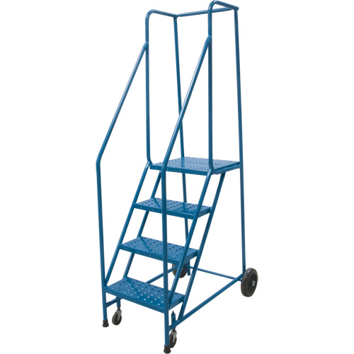 Rolling Step Ladder, 4 Steps, 18" Step Width, 37" Platform Height, Steel Ontario Safety Products