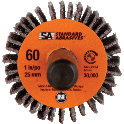 Standard Abrasives Flap Wheel, Aluminum Oxide, 60 Grit, 1" x 1" x 1/4" Ontario Safety Products