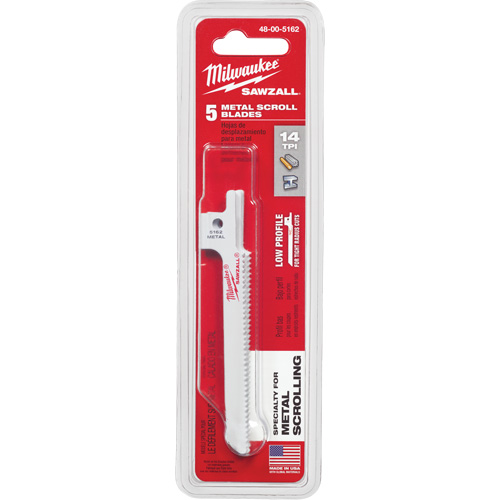 Sawzall&reg; Reciprocating Saw Blade, Bi-Metal, 14 TPI, 3-5/8" L x 5/16" W Ontario Safety Products