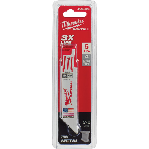 Sawzall&reg; Reciprocating Saw Blades, Bi-Metal, 24 TPI, 4" L x 3/4" W Ontario Safety Products