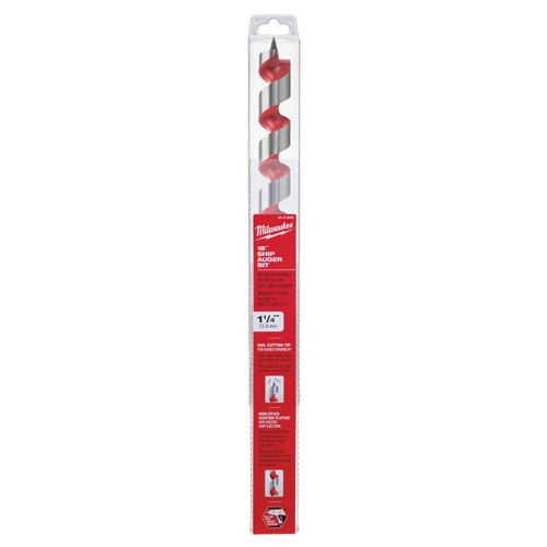 Longue m&egrave;che h&eacute;licoidale pour perceuse, Diam&egrave;tre de 1-1/4", Cannelure 15", Tige 7/16" hexagonal Ontario Safety Products