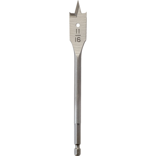 Flat Boring Bit, 11/16" Diameter, 1/4" Hex Shank, 6-1/8" Length Ontario Safety Products