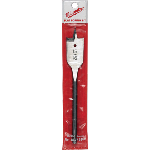 Flat Boring Bit, 15/16" Diameter, 1/4" Hex Shank, 6-1/8" Length Ontario Safety Products