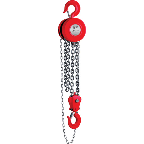 Palan &agrave; chaîne, Lev&eacute;e 8', Capacit&eacute; 11023 lb (5 tonnes) Ontario Safety Products