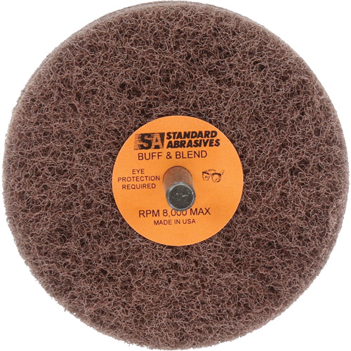 Standard Abrasives Buff & Blend Wheel, 3" Dia. x 2" W, 1/4" Arbor, Aluminum Oxide Ontario Safety Products