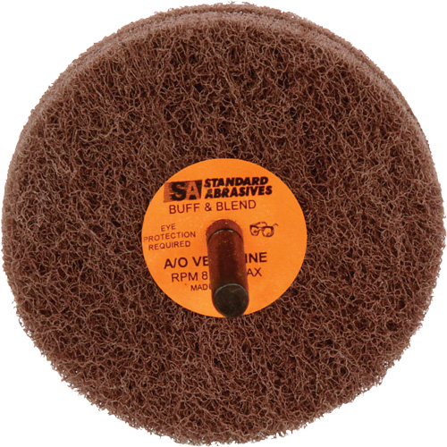 Standard Abrasives 2-Ply Buff & Blend Wheel, 3" Dia. x 2" W, 1/4" Arbor, Aluminum Oxide Ontario Safety Products