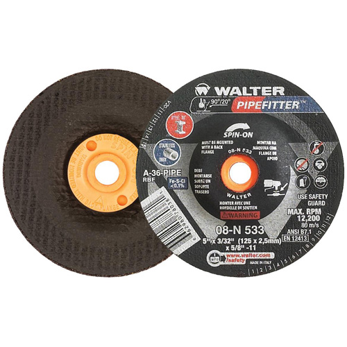 PIPEFITTER Grinding Wheel, 5" x 3/32", 5/8"-11 Arbor, Aluminum Oxide, Type 27 Ontario Safety Products