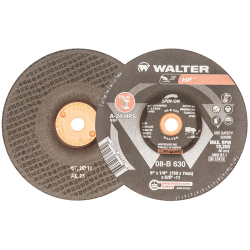 HP Grinding and Cutting Wheel, 6" x 1/4", 5/8"-11 Arbor, Aluminum Oxide, Type 27 Ontario Safety Products