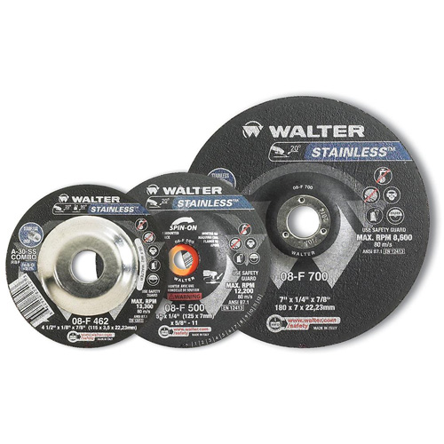 STAINLESS Grinding and Cutting Wheel, 4-1/2" x 1/4", 5/8"-11 Arbor, Type 28S, Aluminum Oxide, 13300 RPM Ontario Safety Products