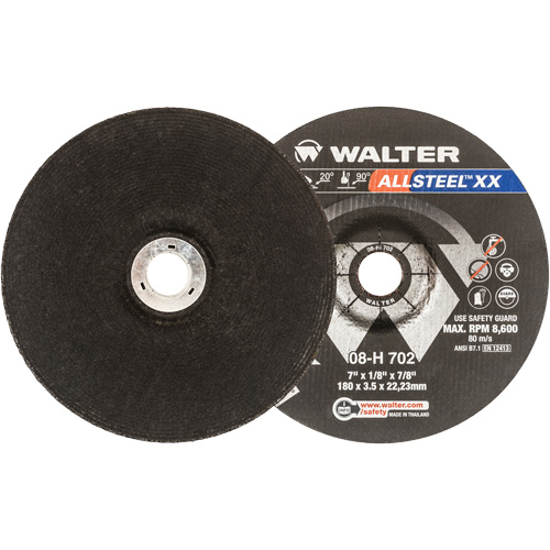 Meules &agrave; moyeu d&eacute;port&eacute; ALLSTEEL XX, 7" x 1/8", Arbre 7/8", Type 27 Ontario Safety Products