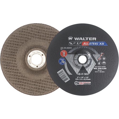 Meules &agrave; moyeu d&eacute;port&eacute; ALLSTEEL XX, 9" x 1/8", Arbre 7/8", Type 27 Ontario Safety Products
