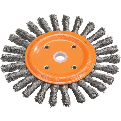 Disque &agrave; fils nou&eacute;s torsad&eacute;s d'&eacute;tabli, Dia. 8", Fils 0,0118", Arbre 5/8", Acier Ontario Safety Products