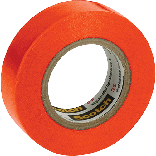 Scotch&reg; 35 Colour Coded Tape, 12.7 mm (1/2") x 20.1 m (66'), Orange, 7 mils Ontario Safety Products