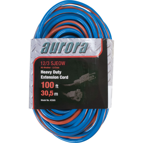Cordon rallonge en caoutchouc TPE avec indicateur lumineux, Toutes saisons, SJEOW, AWG 12/3, 15 A, 100' Ontario Safety Products
