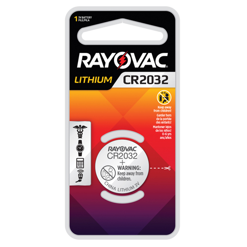 CR2032 Lithium Coin Cell Battery, 3 V Ontario Safety Products