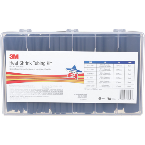 Heat Shrink Tubing, Thin Wall, 6", 1" (2.54cm) - 0.1875" (0.48cm) Ontario Safety Products