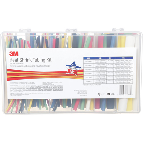 Tube thermor&eacute;tractable, Paroi mince, 6", 0,5" (1,27cm) - 0,0938" (0,24cm) Ontario Safety Products