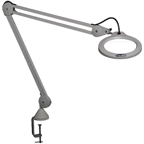 Magnifying Lamp, 5 Diopter, LED Light, 45" Arm, C-Clamp, Grey Ontario Safety Products
