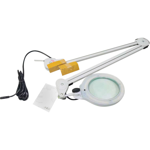 Magnifying Lamp, 3 Diopter, LED Light, 45" Arm, C-Clamp, Grey Ontario Safety Products