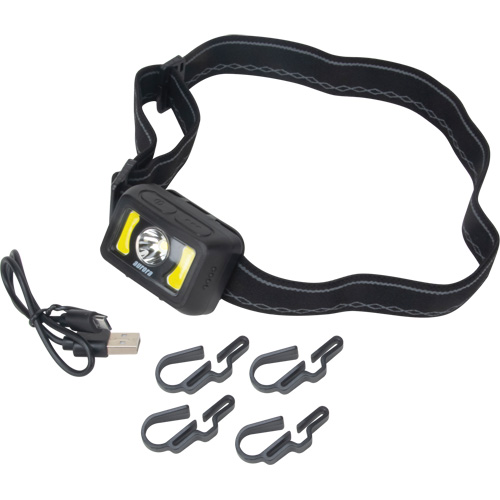 Lampe frontale, DEL, 350 lumens, 2 hres de fonctionnement, piles Rechargeable Ontario Safety Products