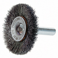 Brosses rotatives &agrave; fils cr&ecirc;p&eacute;s a/arbre 1/4", 3" dia., Fils 0,014", Arbre 1/4" Ontario Safety Products