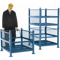 Conteneurs en m&eacute;tal grillag&eacute;, 2 panneaux repliables, Capacit&eacute; 2500 lb, 34,5" la x 40,5" p x 32,25" h Ontario Safety Products
