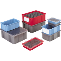 Contenants Divider Box, Poly&eacute;thyl&egrave;ne, 10,8" la x 8,3" p x 2,5" h, Gris Ontario Safety Products