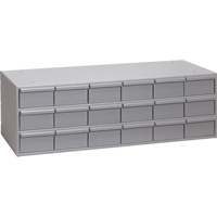 Industrial Drawer Cabinets, 18 Drawers, 33-3/4" W x 11-5/8" D x 10-7/8" H, Grey Ontario Safety Products