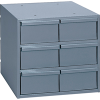 Casiers &agrave; tiroirs industriels, 6 tiroirs, 11-3/4" la x 11-5/8" p x 10-7/8" h, Gris Ontario Safety Products