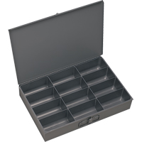 Compartment Scoop Boxes, Steel, 12 Slots, 18" W x 12" D x 3" H, Grey Ontario Safety Products