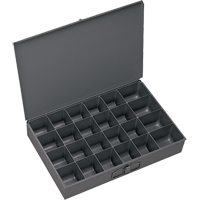 Compartment Scoop Boxes, Steel, 24 Slots, 13-3/8" W x 9-1/4" D x 2" H, Grey CB029 | Ontario Safety Product