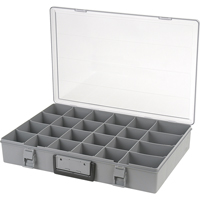 Compartment Case, Plastic, 24 Slots, 18-1/2" W x 13" D x 3" H, Grey CB496 | Ontario Safety Product