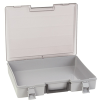 Compartment Case, Plastic, 15-1/2" W x 11-3/4" D x 2-1/2" H, Grey CB498 | Ontario Safety Product