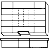 Boîte &agrave; compartiments, Plastique, 15-1/2" la x 11-3/4" p, 2-1/2" h, Gris Ontario Safety Products
