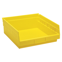 Shelf Bins, 11-1/8" W x 4" H x 11-5/8" D, Yellow, 30 lbs. Capacity Ontario Safety Products